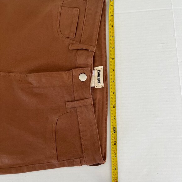 L'AGENCE Sz 30 Micro Boot Stretch Leather Look Coated Denim Skinny Jeans Pants - Picture 9 of 10